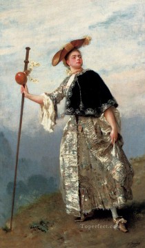 丘の上の女性の肖像画 ギュスターヴ・ジャン・ジャケ Oil Paintings